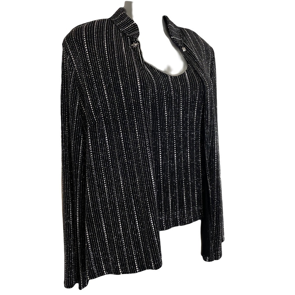 Laura Petites 2 Piece Tank Top and Open Cardigan Striped